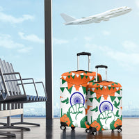India Patriotic Freedom Luggage Cover Flag Colors Raised Fist Typography Graphic