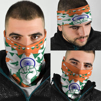 India Patriotic Freedom Neck Gaiter Flag Colors Raised Fist Typography Graphic