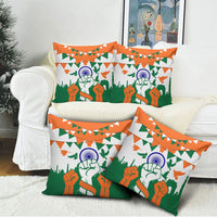 India Patriotic Freedom Pillow Cover Flag Colors Raised Fist Typography Graphic
