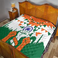 India Patriotic Freedom Quilt Flag Colors Raised Fist Typography Graphic