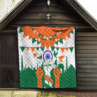 India Patriotic Freedom Quilt Flag Colors Raised Fist Typography Graphic