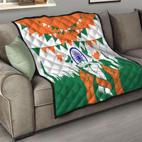 India Patriotic Freedom Quilt Flag Colors Raised Fist Typography Graphic