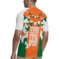 India Patriotic Freedom Rugby Jersey Flag Colors Raised Fist Typography Graphic
