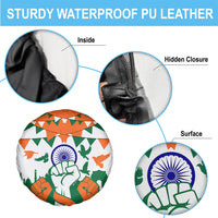 India Patriotic Freedom Spare Tire Cover Flag Colors Raised Fist Typography Graphic