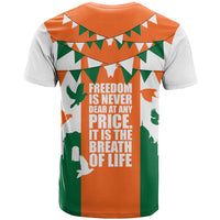 India Patriotic Freedom T Shirt Flag Colors Raised Fist Typography Graphic
