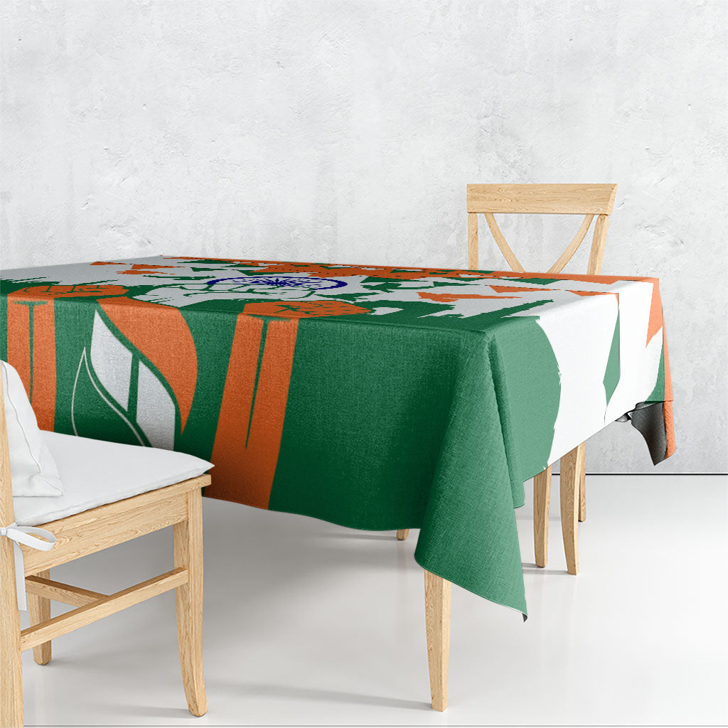 India Patriotic Freedom Tablecloth Flag Colors Raised Fist Typography Graphic