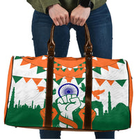India Patriotic Freedom Travel Bag Flag Colors Raised Fist Typography Graphic