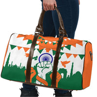 India Patriotic Freedom Travel Bag Flag Colors Raised Fist Typography Graphic