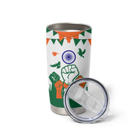 India Patriotic Freedom Tumbler Cup Flag Colors Raised Fist Typography Graphic