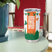 India Patriotic Freedom Tumbler Cup Flag Colors Raised Fist Typography Graphic