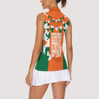 India Patriotic Freedom Women Sleeveless Polo Shirt Flag Colors Raised Fist Typography Graphic