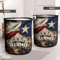 Remember The Alamo Texas Flag Laundry Basket Distressed Historical Texan Pride