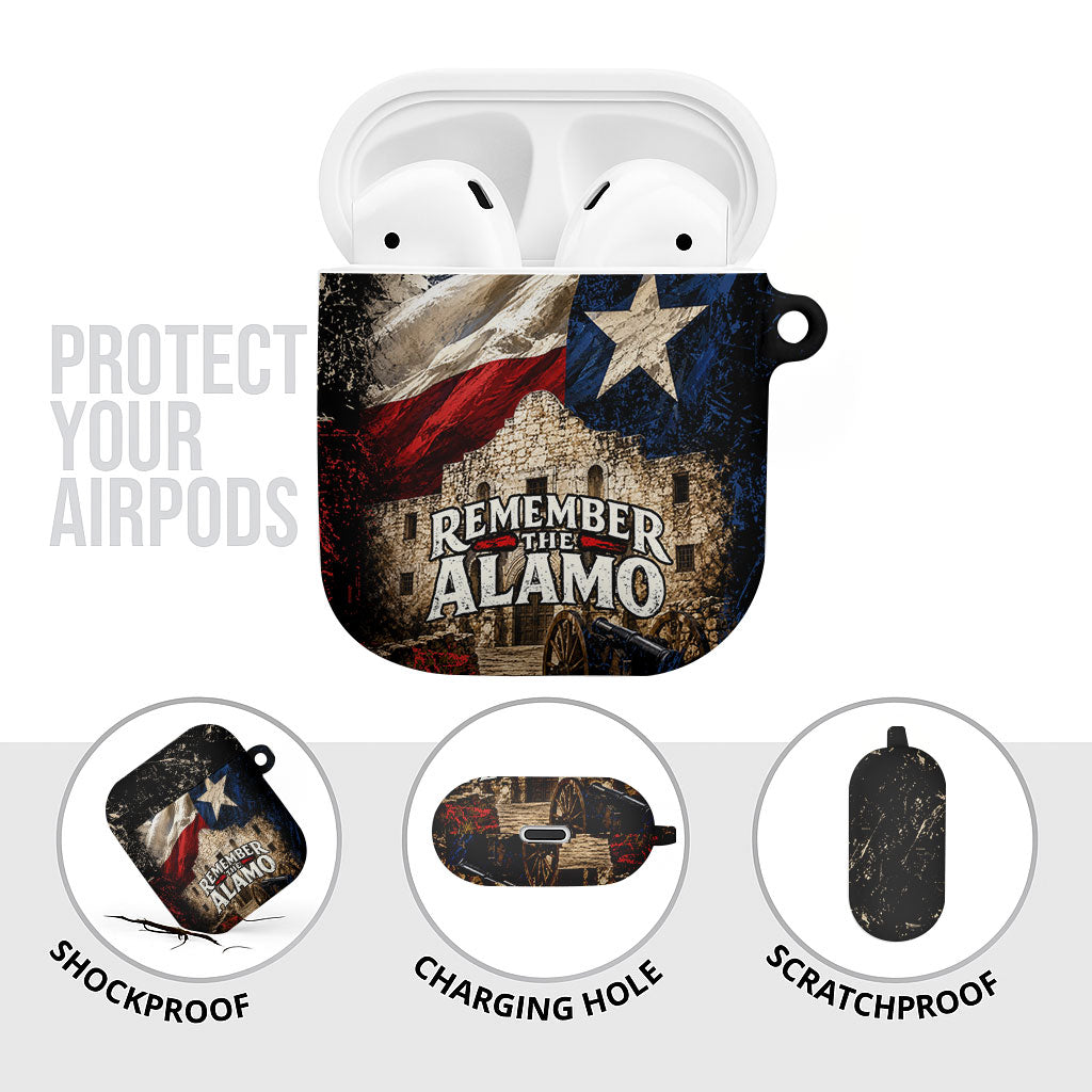 Remember The Alamo Texas Flag AirPods Case Distressed Historical Texan Pride