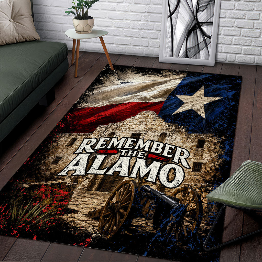 Remember The Alamo Texas Flag Area Rug Distressed Historical Texan Pride