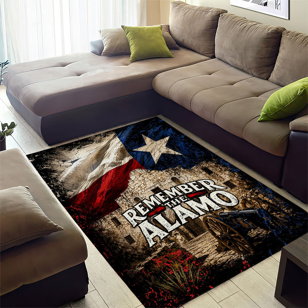 Remember The Alamo Texas Flag Area Rug Distressed Historical Texan Pride