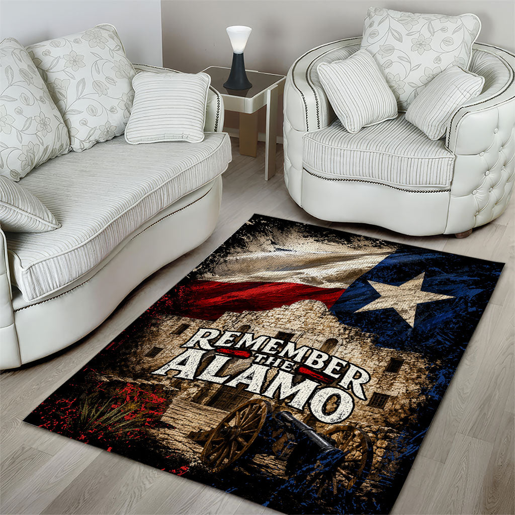 Remember The Alamo Texas Flag Area Rug Distressed Historical Texan Pride