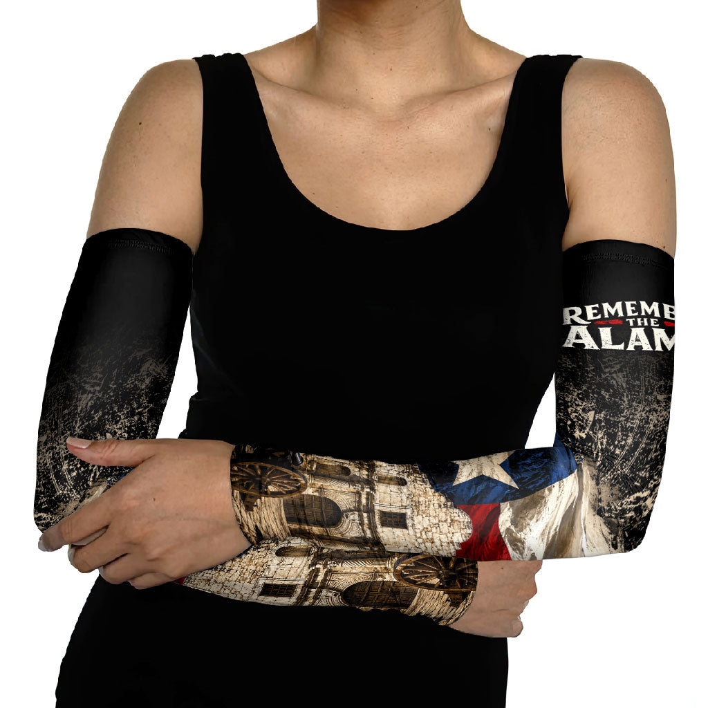 Remember The Alamo Texas Flag Arm Sleeves Distressed Historical Texan Pride