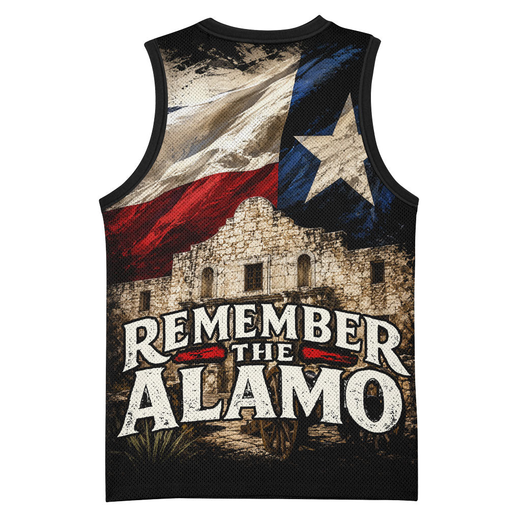 Remember The Alamo Texas Flag Basketball Jersey Distressed Historical Texan Pride