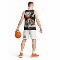 Remember The Alamo Texas Flag Basketball Jersey Distressed Historical Texan Pride