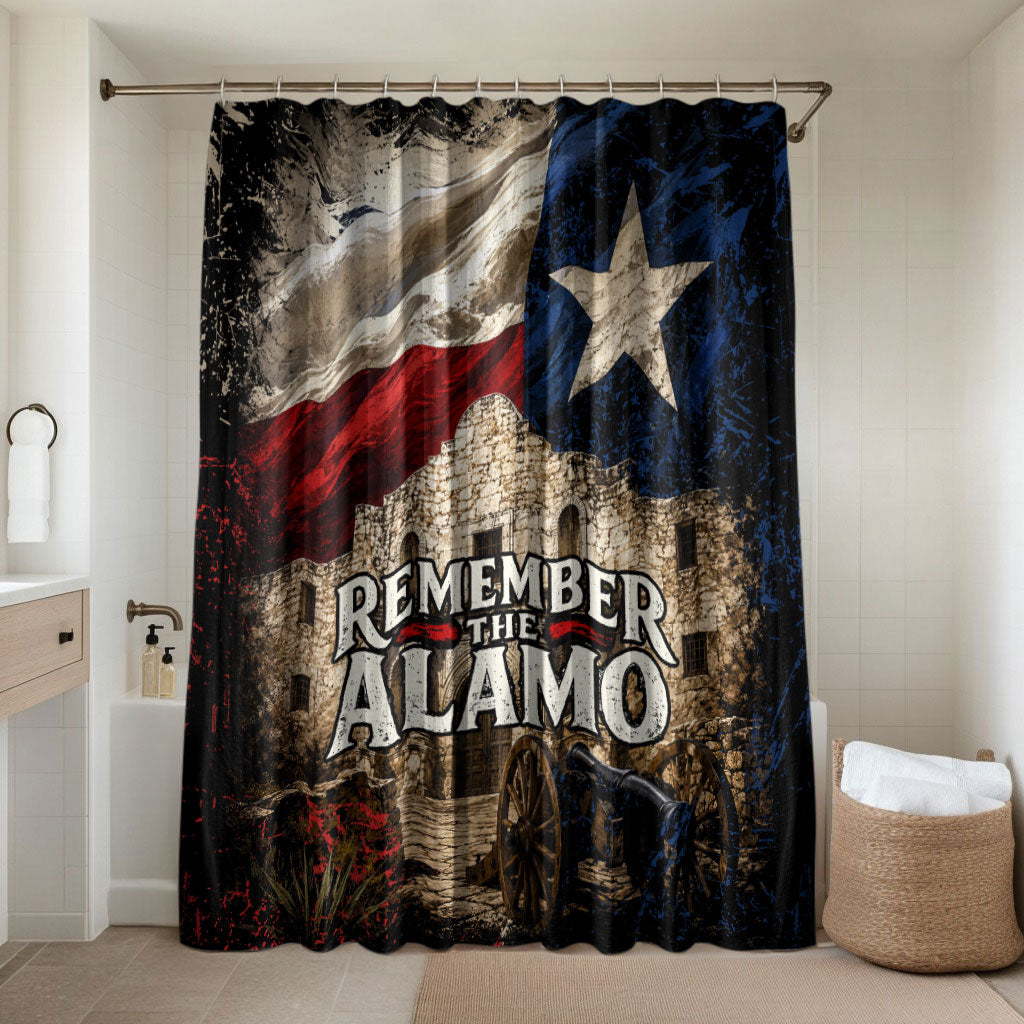 Remember The Alamo Texas Flag Bathroom Set Distressed Historical Texan Pride