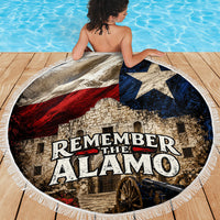 Remember The Alamo Texas Flag Beach Blanket Distressed Historical Texan Pride