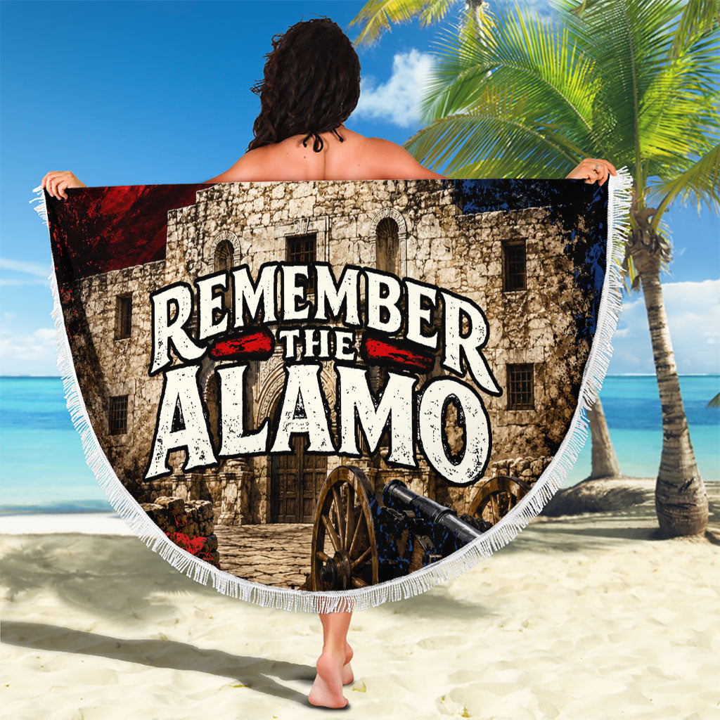Remember The Alamo Texas Flag Beach Blanket Distressed Historical Texan Pride