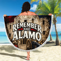 Remember The Alamo Texas Flag Beach Blanket Distressed Historical Texan Pride