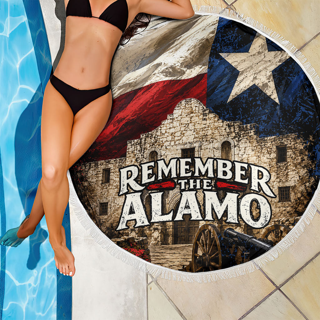 Remember The Alamo Texas Flag Beach Blanket Distressed Historical Texan Pride