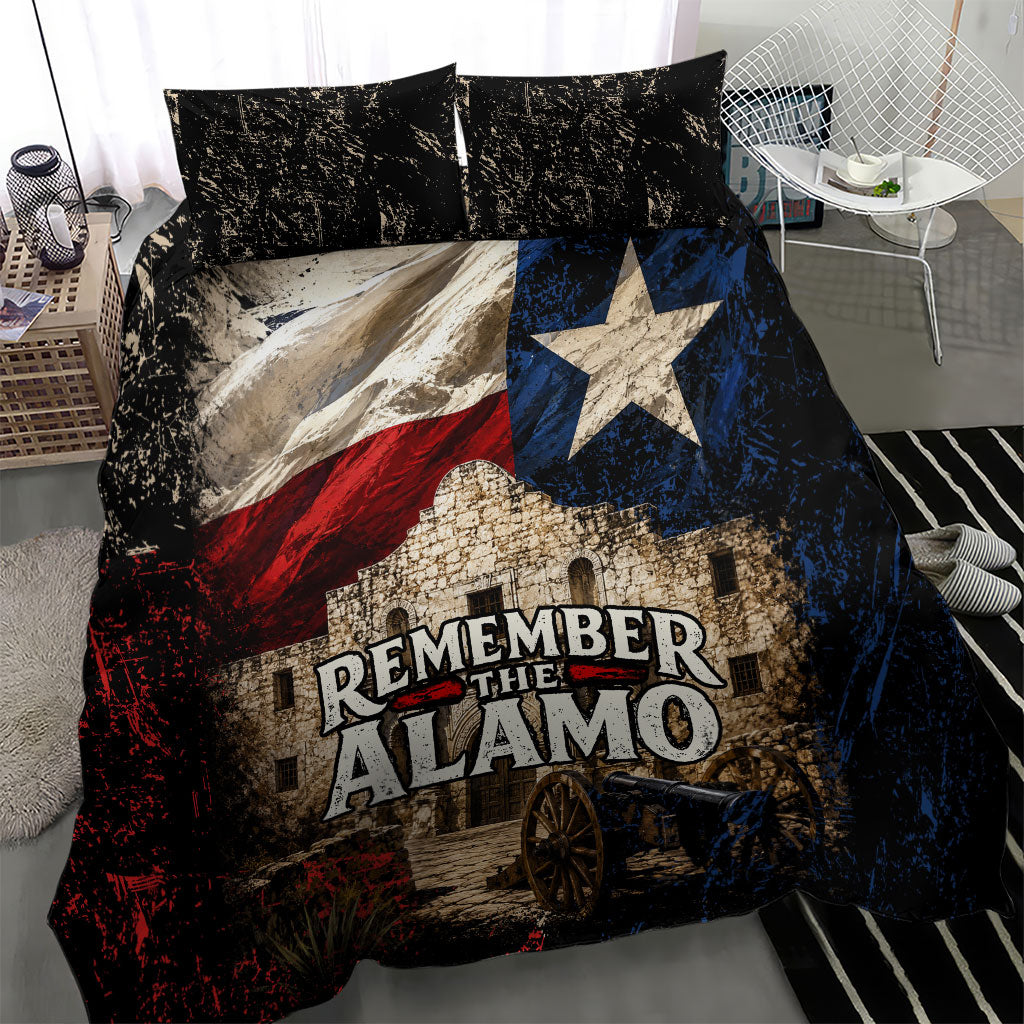 Remember The Alamo Texas Flag Bedding Set Distressed Historical Texan Pride