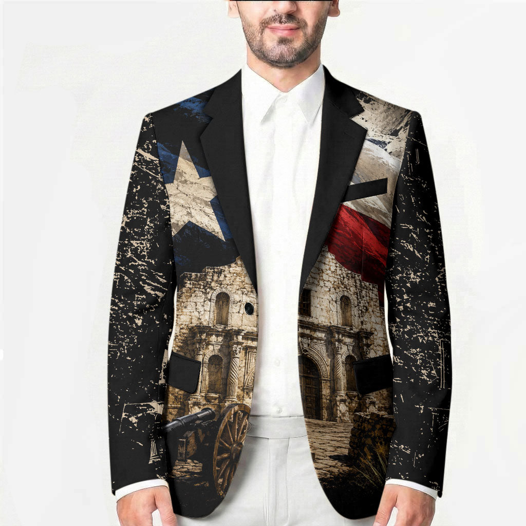 Remember The Alamo Texas Flag Blazer Distressed Historical Texan Pride