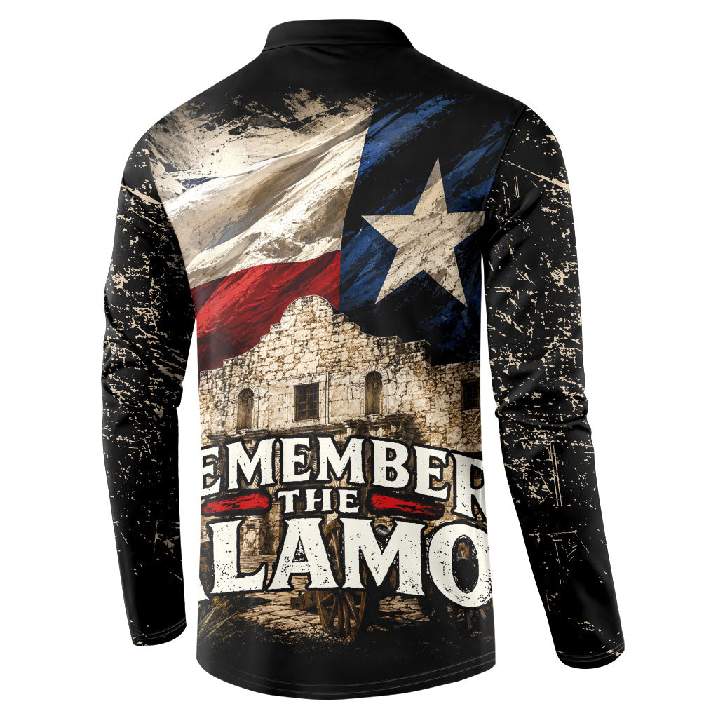 Remember The Alamo Texas Flag Button Sweatshirt Distressed Historical Texan Pride