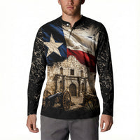Remember The Alamo Texas Flag Button Sweatshirt Distressed Historical Texan Pride