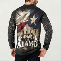 Remember The Alamo Texas Flag Button Sweatshirt Distressed Historical Texan Pride