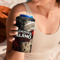 Remember The Alamo Texas Flag 4 in 1 Can Cooler Tumbler Distressed Historical Texan Pride