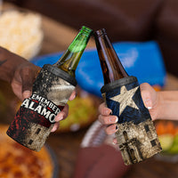 Remember The Alamo Texas Flag 4 in 1 Can Cooler Tumbler Distressed Historical Texan Pride