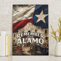 Remember The Alamo Texas Flag Canvas Wall Art Distressed Historical Texan Pride