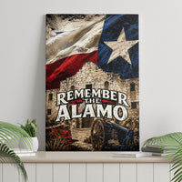 Remember The Alamo Texas Flag Canvas Wall Art Distressed Historical Texan Pride