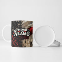 Remember The Alamo Texas Flag Ceramic Mug Distressed Historical Texan Pride