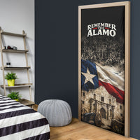 Remember The Alamo Texas Flag Door Cover Distressed Historical Texan Pride