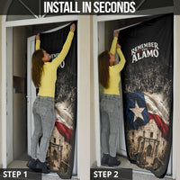 Remember The Alamo Texas Flag Door Cover Distressed Historical Texan Pride