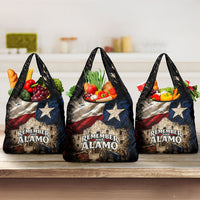 Remember The Alamo Texas Flag Grocery Bag Distressed Historical Texan Pride