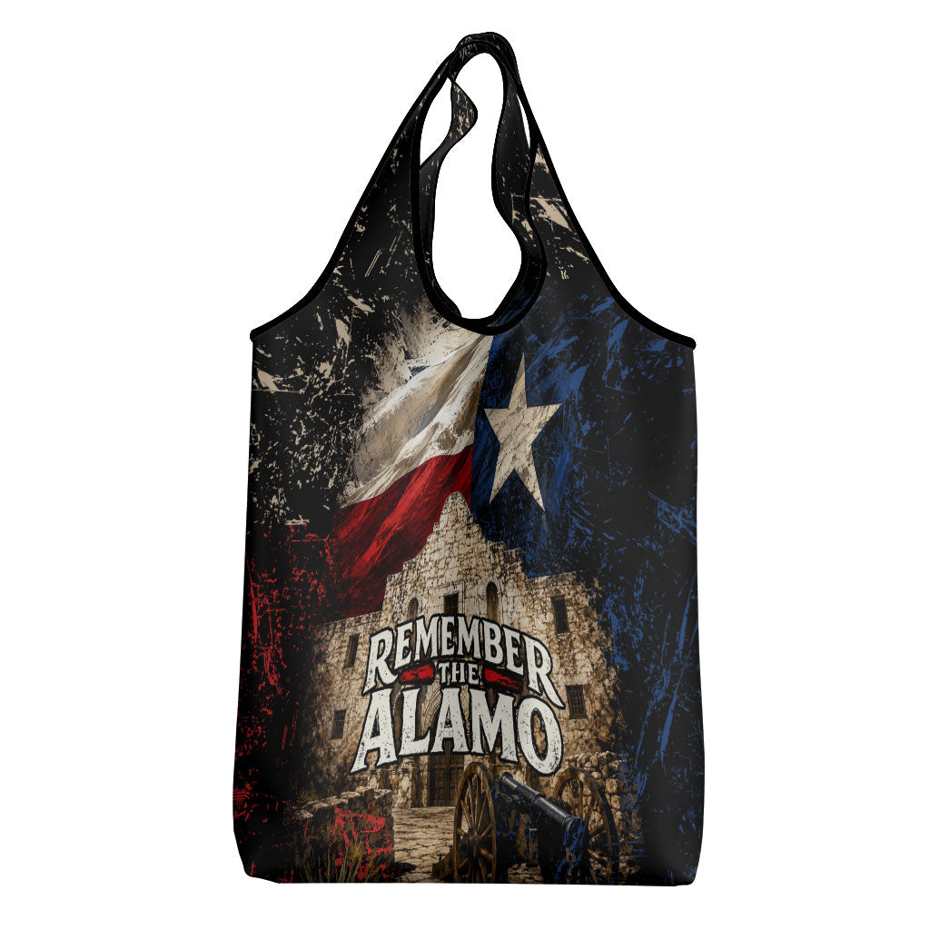Remember The Alamo Texas Flag Grocery Bag Distressed Historical Texan Pride