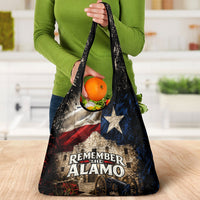 Remember The Alamo Texas Flag Grocery Bag Distressed Historical Texan Pride