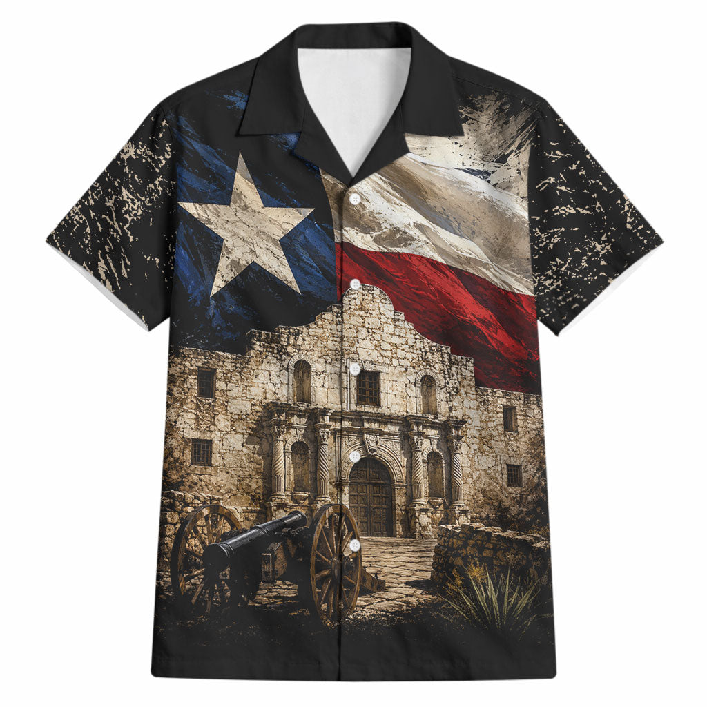 Remember The Alamo Texas Flag Hawaiian Shirt Distressed Historical Texan Pride