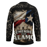 Remember The Alamo Texas Flag Hockey Jersey Distressed Historical Texan Pride