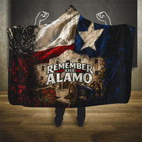 Remember The Alamo Texas Flag Hooded Blanket Distressed Historical Texan Pride
