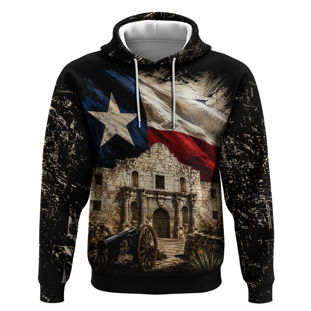 Remember The Alamo Texas Flag Hoodie Distressed Historical Texan Pride