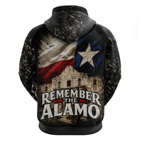 Remember The Alamo Texas Flag Hoodie Distressed Historical Texan Pride