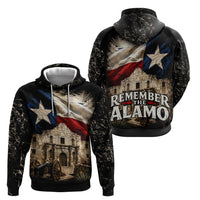 Remember The Alamo Texas Flag Hoodie Distressed Historical Texan Pride