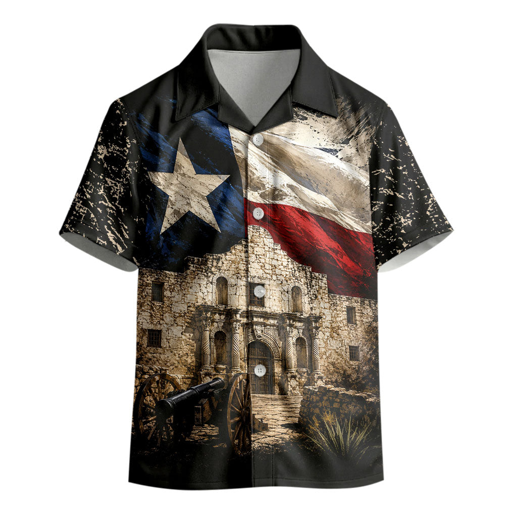 Remember The Alamo Texas Flag Kid Hawaiian Shirt Distressed Historical Texan Pride